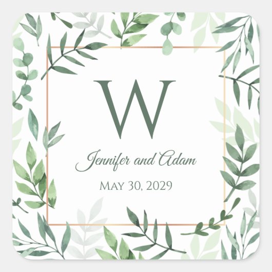 Laisser Design Leaf Garden Stickers Mariage initia (Devant)