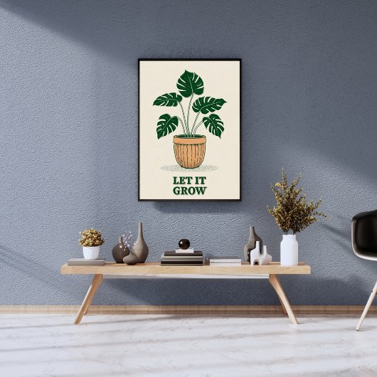 Laisser grandir - Poster minimaliste Plante Monste