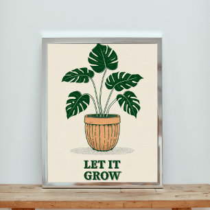 Laisser grandir - Poster minimaliste Plante Monste
