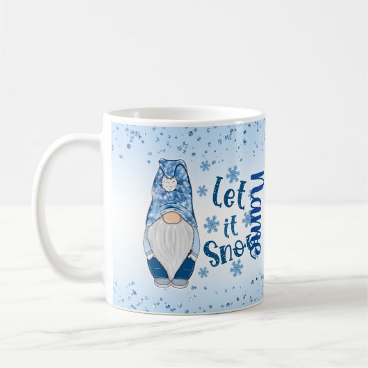 Laisser la neige Gnome Fête Café Mug Thé (Gauche)