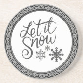 Laisser la neige gris et Dessous de verre de grès  (Devant)