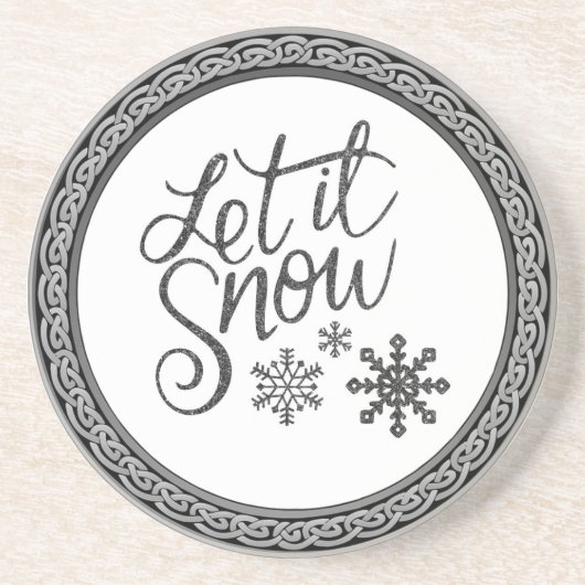 Laisser la neige gris et Dessous de verre de grès (Devant)