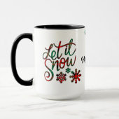 Laisser la neige Plaid Christmas Mug (Gauche)