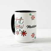 Laisser la neige Plaid Christmas Mug (Devant gauche)