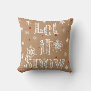 Laisser la neige sur Faux Kraft Coussin papier