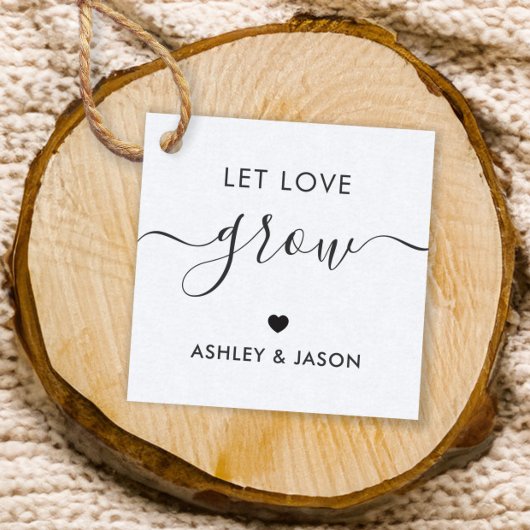 Laisser l'amour grandir, étiquette cadeau Plante,