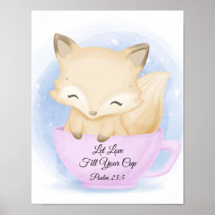 Laisser l'amour remplir la Coupe Fox Animal Poster