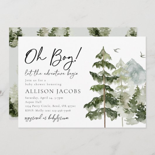 Laisser L'Aventure Commencer Les Invitations De Do (Devant / Derrière)