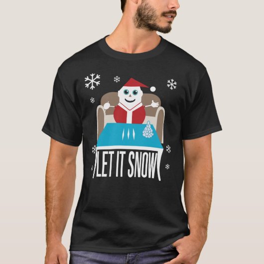 Laisser Neige Drôle Noël Essentiel T-shirt (Devant)