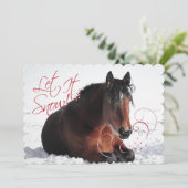 Laisser Neige Equine Carte Vacances (Debout devant)