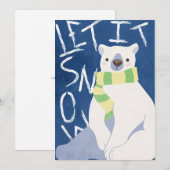 Laisser Neige Polaire Ours Carte de Noël (Devant / Derrière)