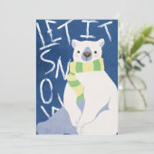 Laisser Neige Polaire Ours Carte de Noël (Debout devant)
