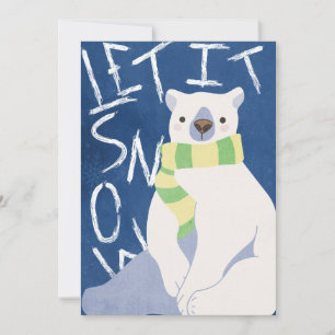 Laisser Neige Polaire Ours Carte de Noël