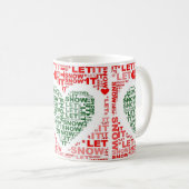 Laisser Neige Rouge Vert Coeur Café Mug Thé (Devant droit)