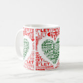 Laisser Neige Rouge Vert Coeur Café Mug Thé (Devant gauche)