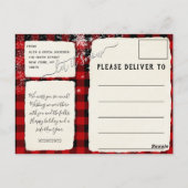 Laisser Neige Script Buffalo Plaid Carte Postale (Dos)