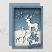 Laisser neiger 3d Carte de Noël - Rennes (Devant / Derrière)