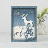 Laisser neiger 3d Carte de Noël - Rennes (Debout devant)