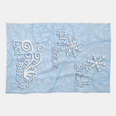 Laisser neiger bleu clair serviette de cuisine (Horizontal)