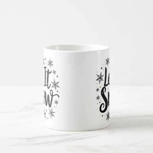 Laisser neiger Élégant Script Noël Café Mug (Centre)