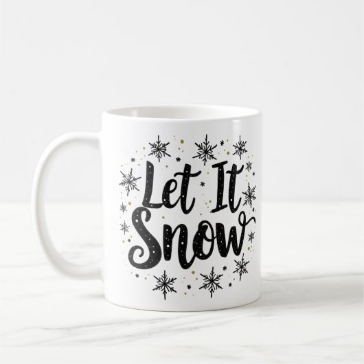 Laisser neiger Élégant Script Noël Café Mug (Gauche)
