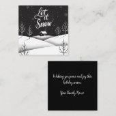 Laisser neiger noir et blanc Mini carte de Noël (Devant / Derrière)