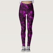 Laisser neiger Profond Violet Snowflakes Leggings (Devant)