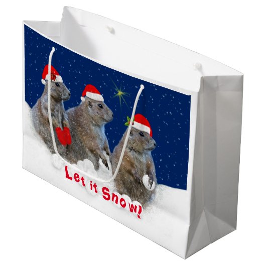 Laisser neiger Sac cadeau de Noël (Devant Angle)