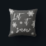 Laisser neiger Snowflake Gris Coussin de Noël<br><div class="desc">Laissez-Le Snowflake Gris Coussin de Noël blanc.</div>