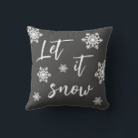 Laisser neiger Snowflake Gris Coussin de Noël<br><div class="desc">Laissez-Le Snowflake Gris Coussin de Noël blanc.</div>
