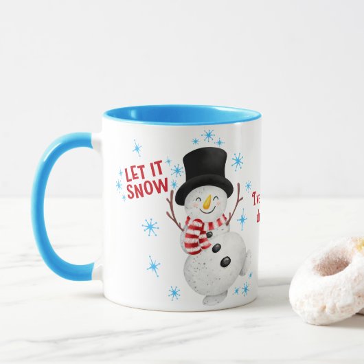 Laisser neiger Snowman Mug (Avec donut)