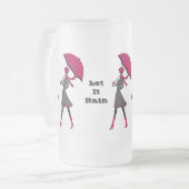 Laisser Pluie Lady Frosted 16 oz Frosted Glass Mug (Devant gauche)