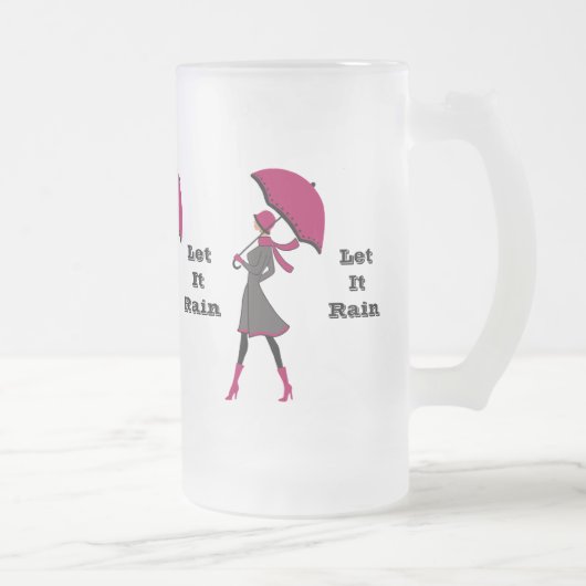 Laisser Pluie Lady Frosted 16 oz Frosted Glass Mug (Droit)