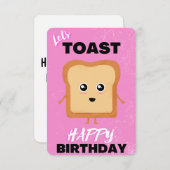 Laisser Toast Plain rose joyeuse carte de voeux d' (Devant / Derrière)