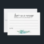 Laisser Un Message Botanique Verdure Conseil Maria<br><div class="desc">Ces élégantes cartes Leave a Message seront l'ajout parfait à votre réception de mariage comme alternative de livre d'or. Ce design combine écriture manuscrite et polices de caractères en noir, et se termine avec un bouquet succulent sur le fond. Il y a de la place pour que les invités puissent...</div>