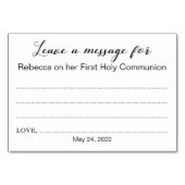 Laisser Un Message Communion Baptême Carte Christe (Devant)