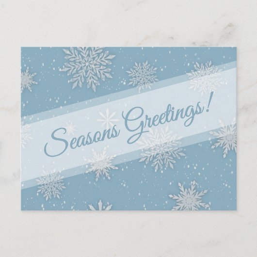 Laissez-la carte postale bleu neige (Devant)