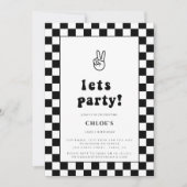 laissez la fête s'amuser à damiers invitation d'an (Devant)