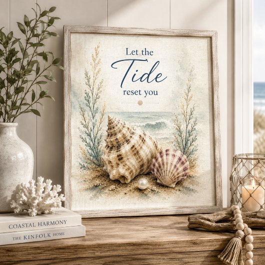 Laissez la marée vous réinitialiser Art mural coqu