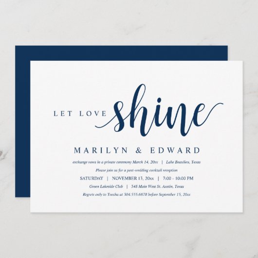 Laissez l'amour briller, Invitation de mariage mod (Devant / Derrière)