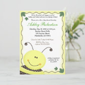 Laissez-le BEE Bumblebee Baby shower Invitation (Debout devant)