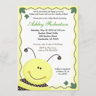 Laissez-le BEE Bumblebee Baby shower Invitation