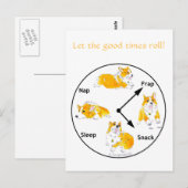 Laissez le bon temps tourner ! Carte postale Corgi (Devant / Derrière)