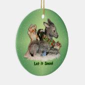 "Laissez-le neiger !" Corgis et ornement de Noël (Droite)