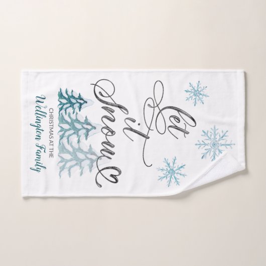 Laissez-le neiger élégant Noël personnalisé (Serviette à main)