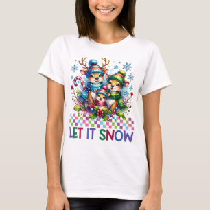 Laissez-le neiger Reindeer Famille T-shirt Noël