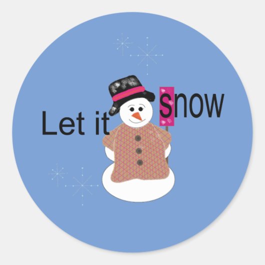 Laissez-le Snowman Classic Round Sticker (Devant)