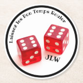 Laissez les Bon Temps Rouler met Initialen Ronde Kartonnen Onderzetter (Voorkant)