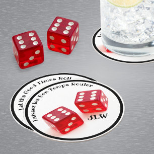 Laissez les Bon Temps Rouler met Initialen Ronde Kartonnen Onderzetter