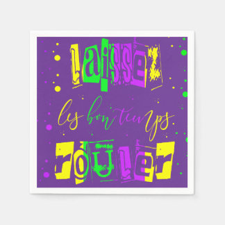 Laissez les bon temps rouler Typography Mardi Gras Servet